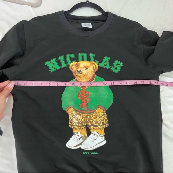 Moschino Sweater men XS Small Pablo Bear Sweatshirt Black HH - Picture 7 of 7